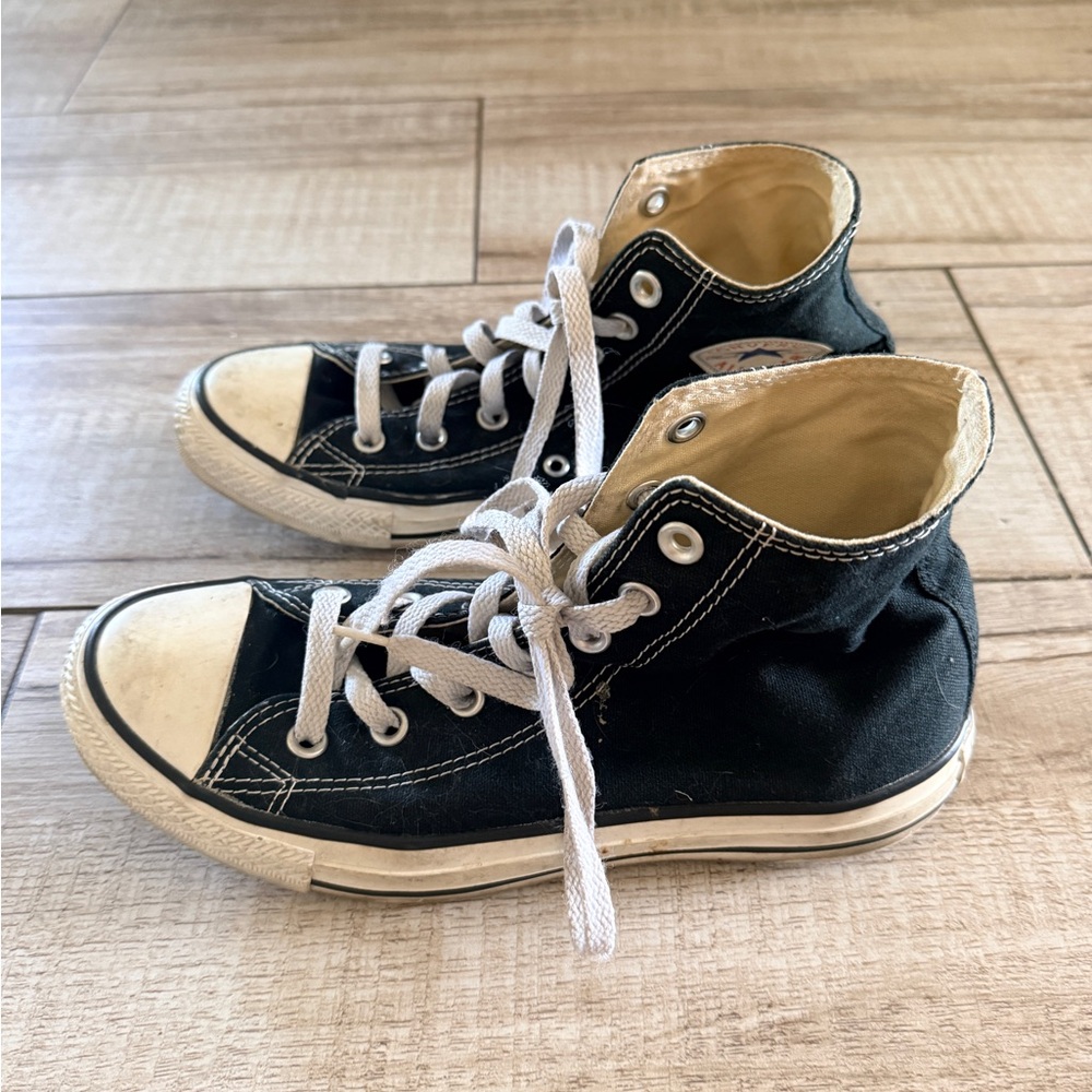 Converse Black and White High-Top Canvas Sneakers - Picture 4 of 10